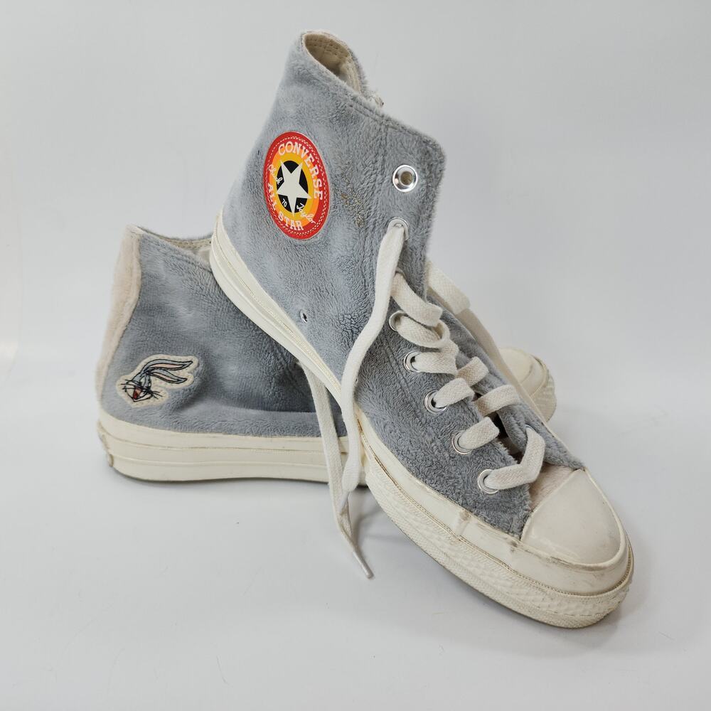 Converse Chuck Taylor 70 Hi Top 80th Anniversary Bugs Bunny Gray Fuzzy Men 6.5